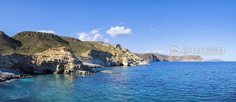 海岸风景在Cabo de Gata-Níjar自然保护区-西班牙